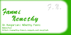 fanni nemethy business card